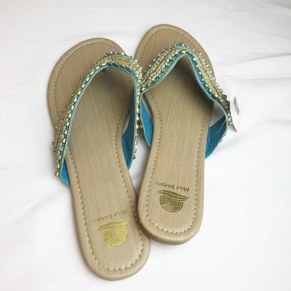 Maui Island Shoes | Maui Island 2 Wood Beads Flip Flop Sandals | Poshmark